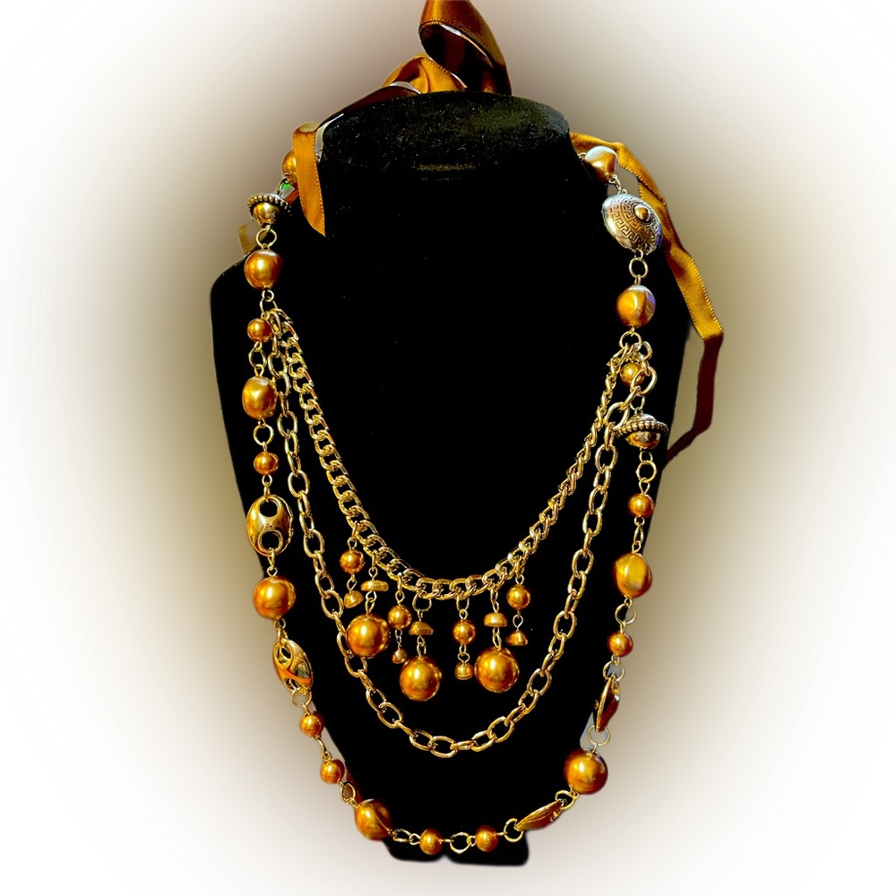 Multi-Strand Layer Beaded Necklace